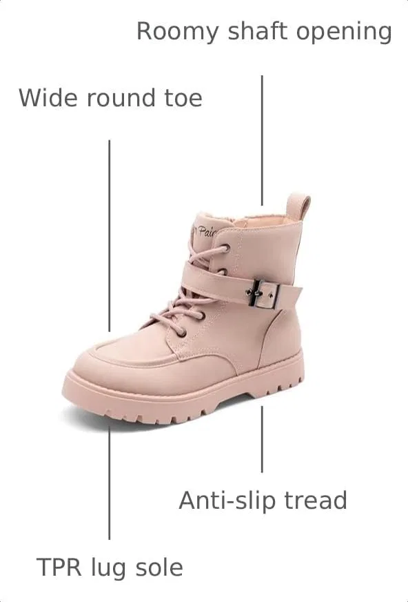 Детские ботинки для девочек с удобной колодкой DREAM PAIRS, Pink — фото 3