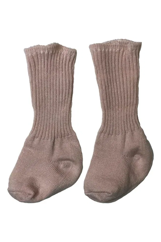 Детские носки для новорожденных хлопковые 3-шт Solid color Neocotton, Beige — фото 4