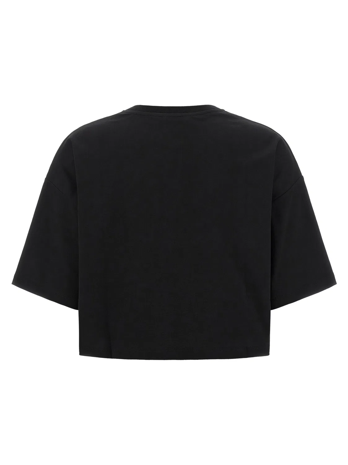 Женская футболка с вышитым логотипом Black Cotton T-Shirt Balmain, Black — фото 2