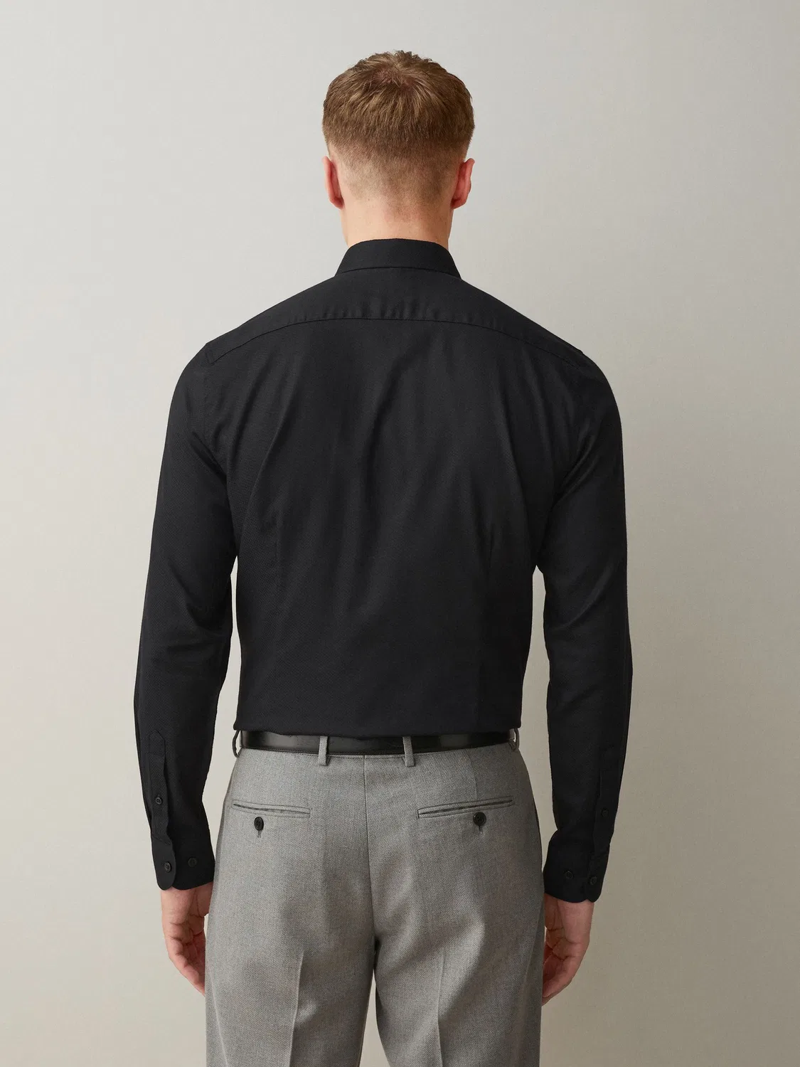 Рубашка с текстурой, slim fit, Black Next, черный — фото 4