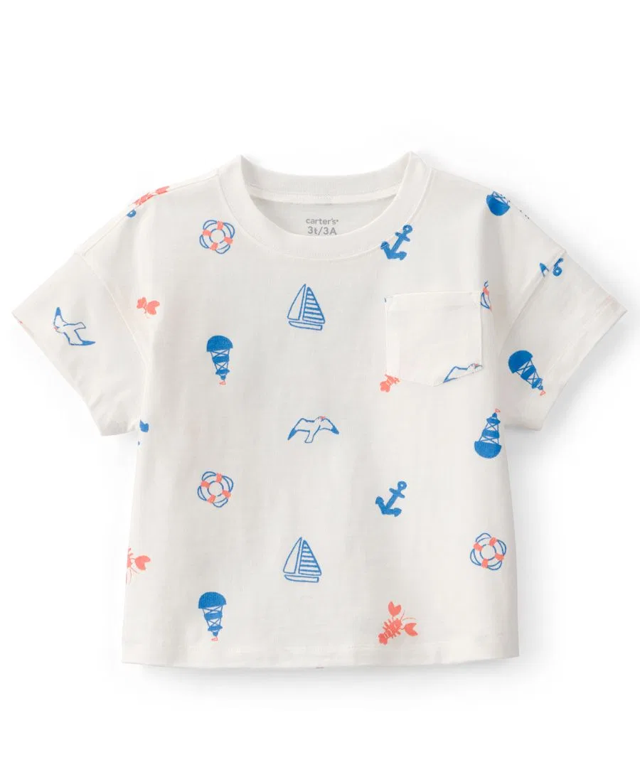 Футболка с коротким рукавом Nautical Pocket Carter's, White