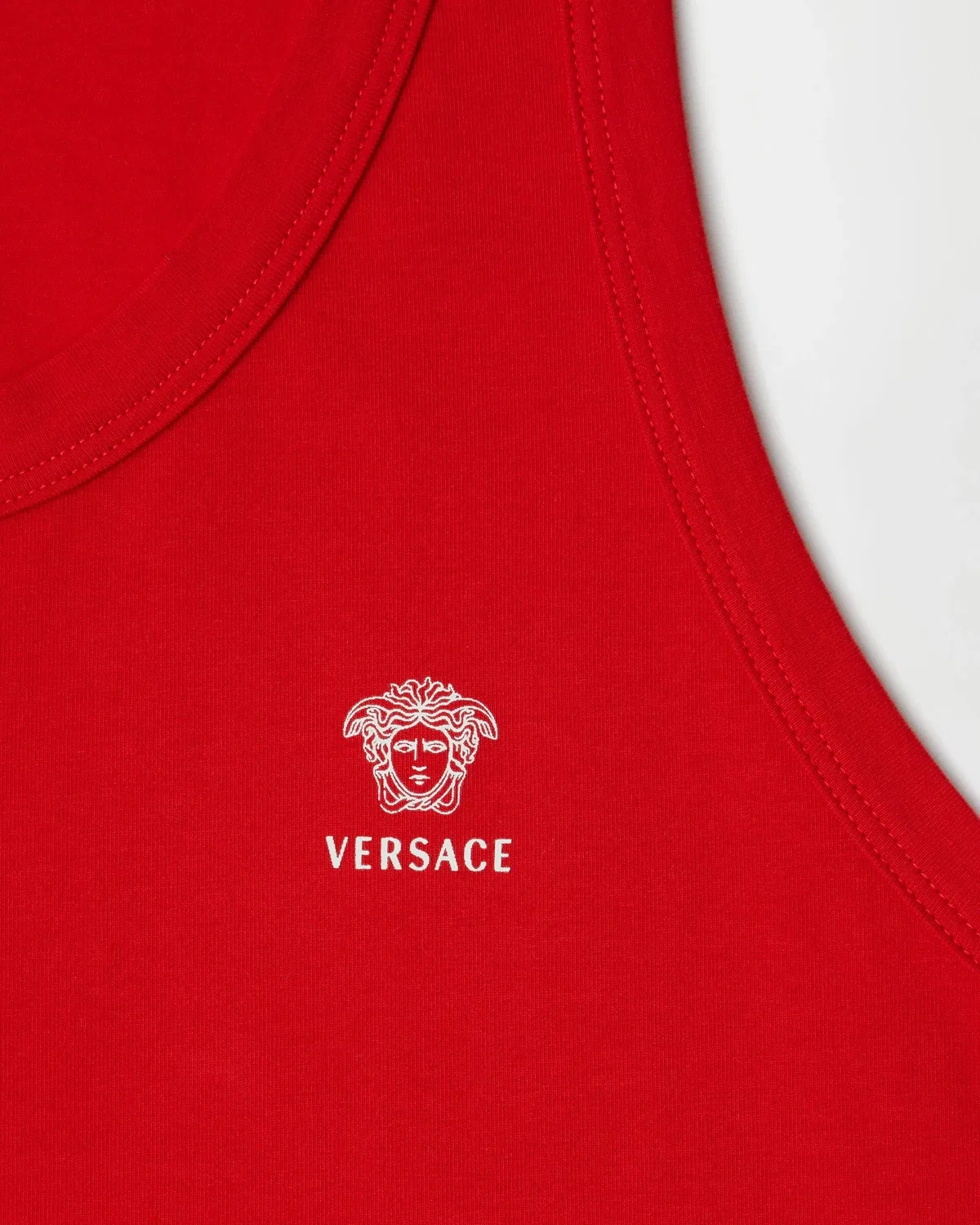 Хлопковая майка из джерси VERSACE, красный — фото 4