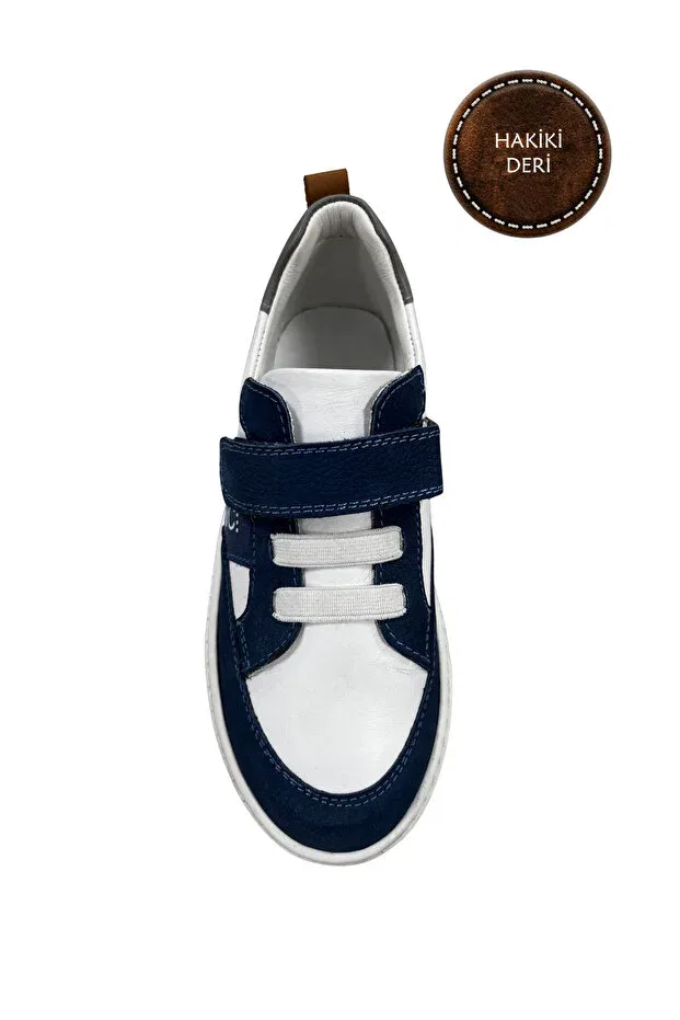 Детские туфли для девочек ортопедические Şenler Bebe World Kids, Dark Blue-White-Tan-Gray — фото 2