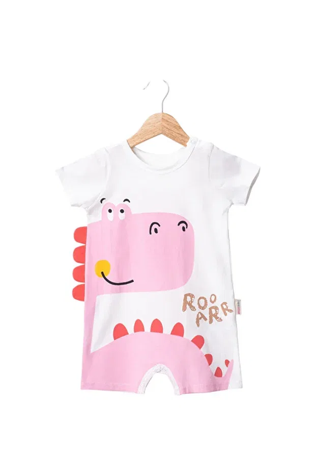 Детский комбинезон для девочек с коротким рукавом Dino short sleeve summer baby girl jumpsuit Derin Bebek Giyim, Pink