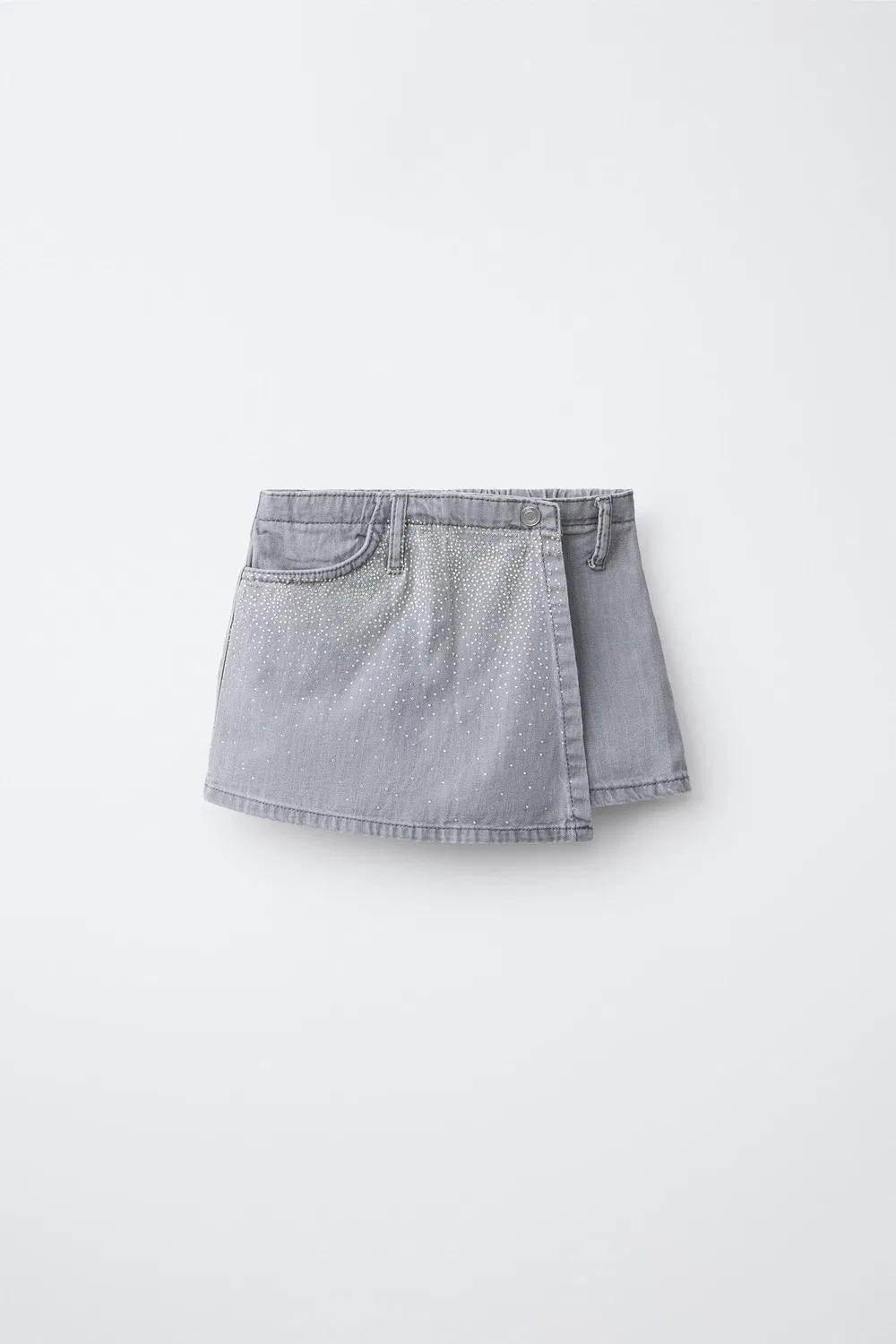 Блестящая джинсовая юбка-бермуда ZARA, Grey