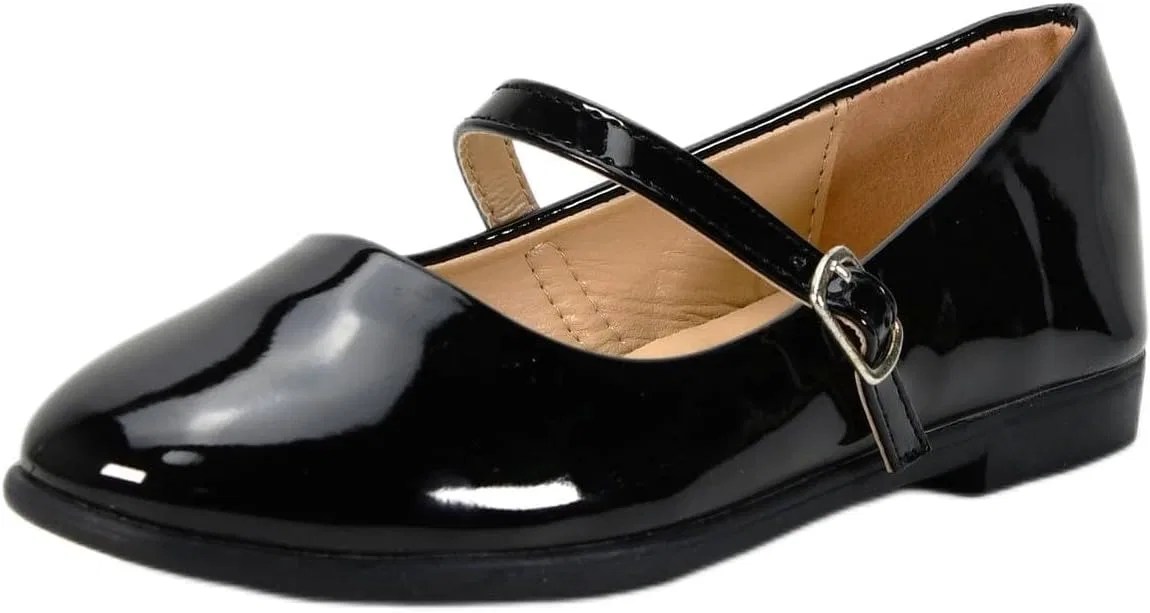 Детские туфли-балетки для девочек с бантом Nova Utopia Nova Footwear, Blackpatent