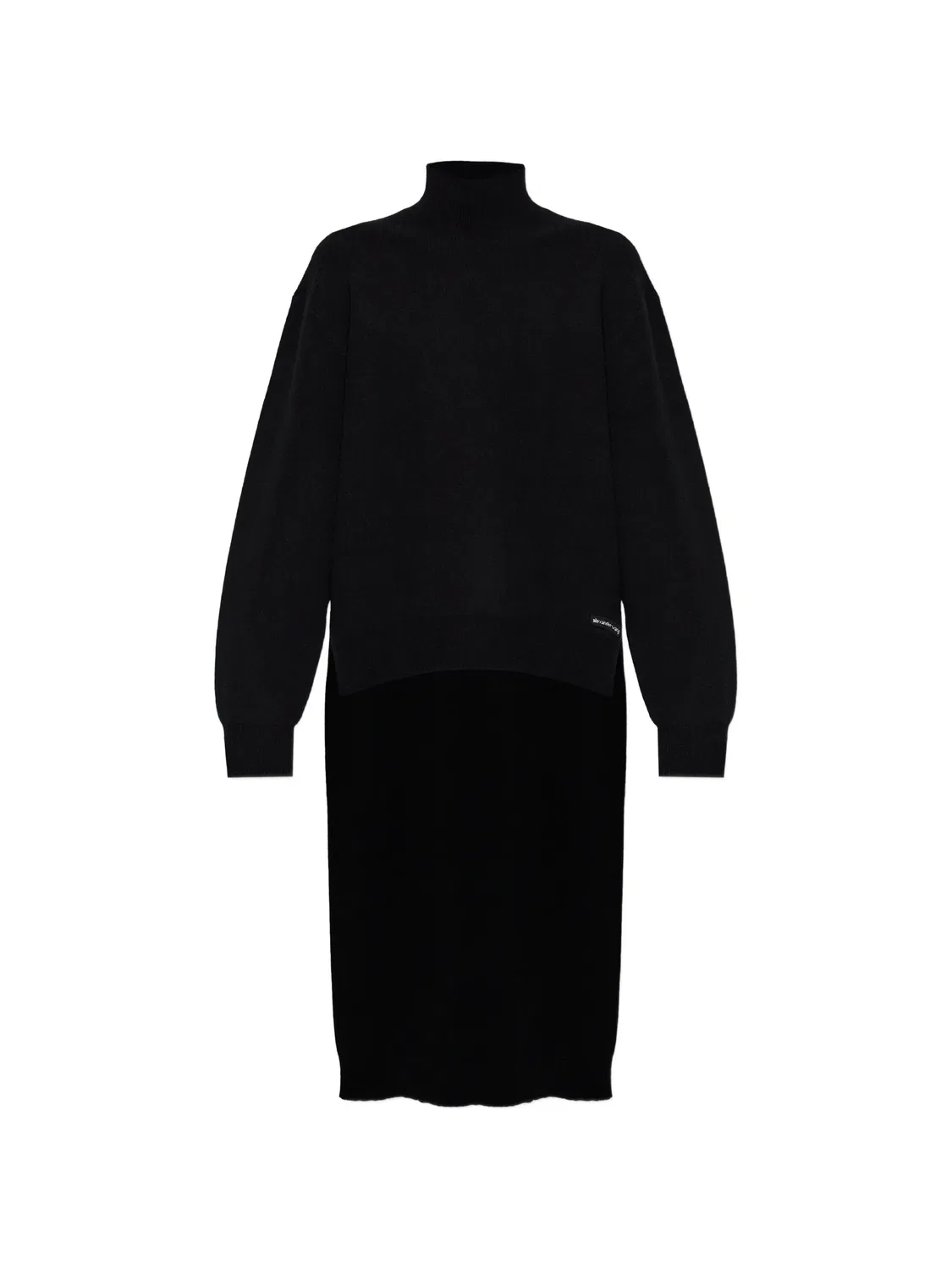 Свитер асимметричного кроя с логотипом Alexander Wang, черный
