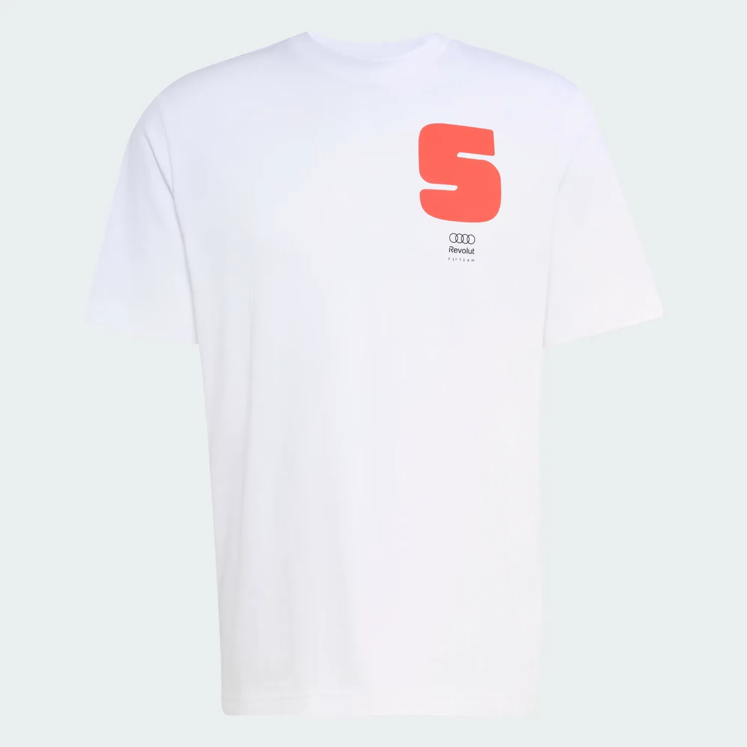 Мужская футболка с графическим принтом Audi Revolut F1 Team Gabriel Bortoleto Graphic I Tee Adidas Performance, белый — фото 4