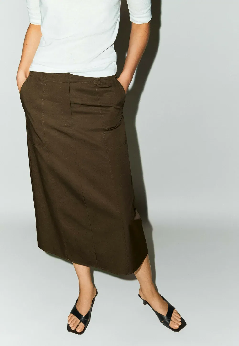 Юбка А-силуэта Massimo Dutti, Dark Brown