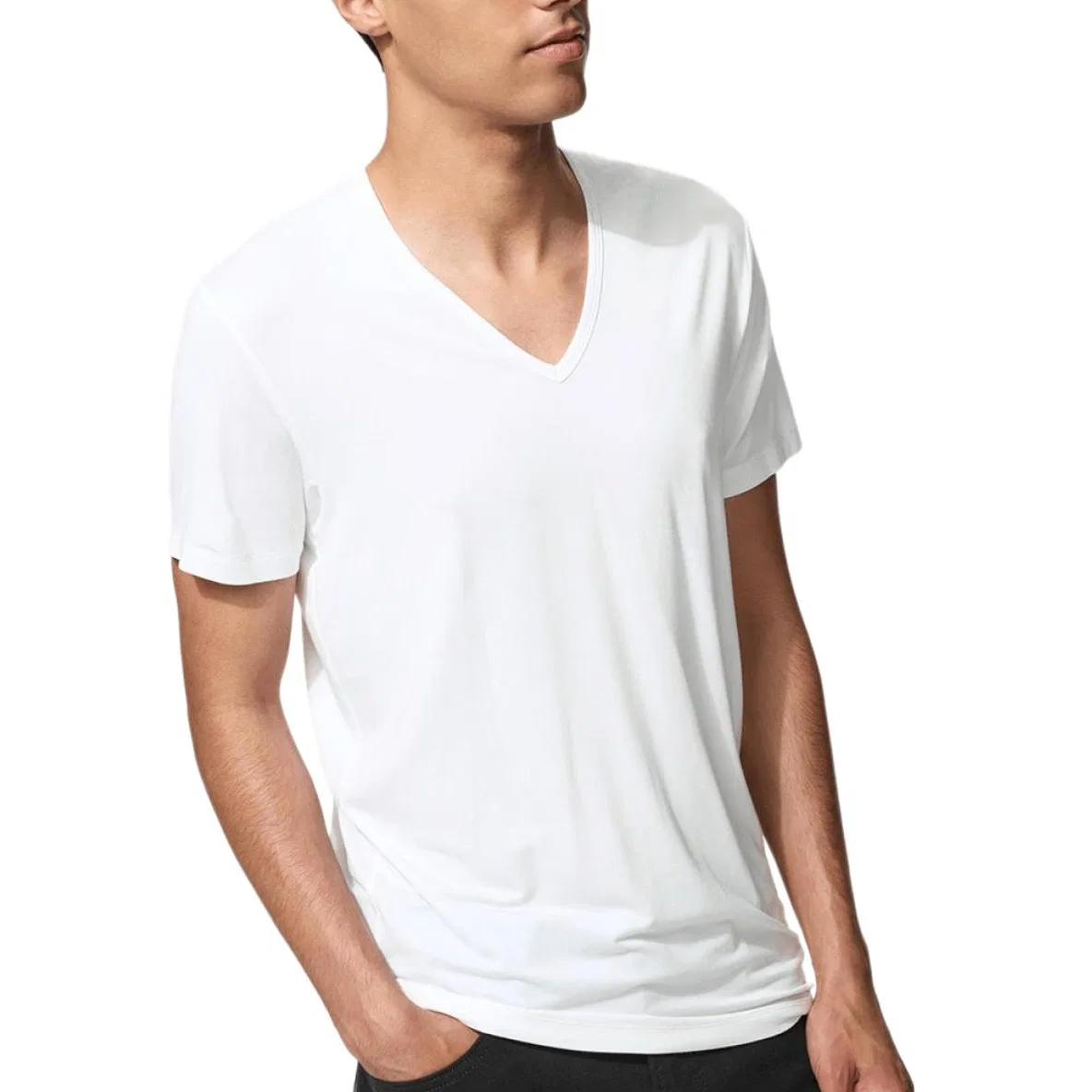 Мужская футболка с V-образным вырезом UNIQLO, White