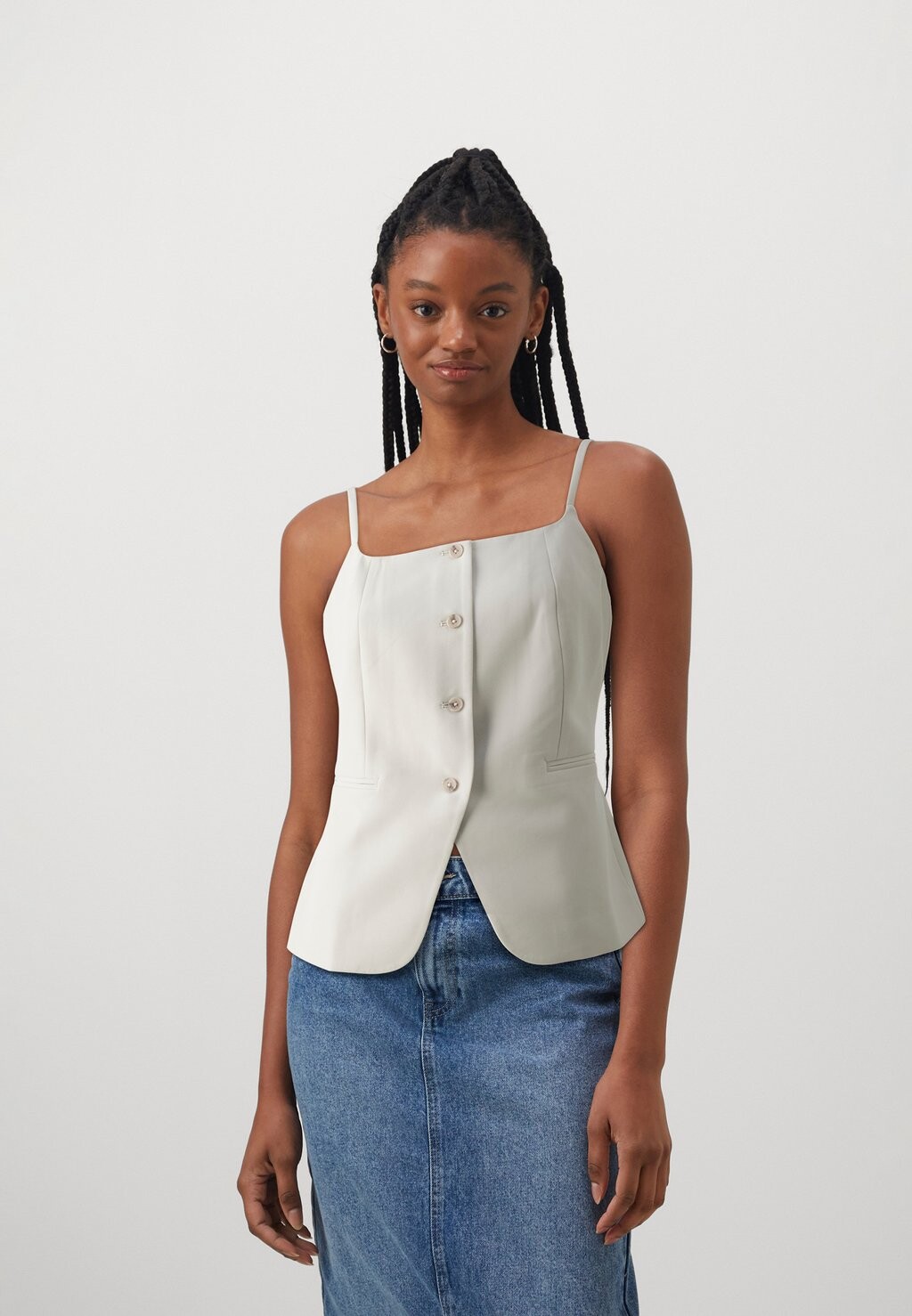

Топ VMMISCHA WAISTCOAT Vero Moda, цвет silver lining