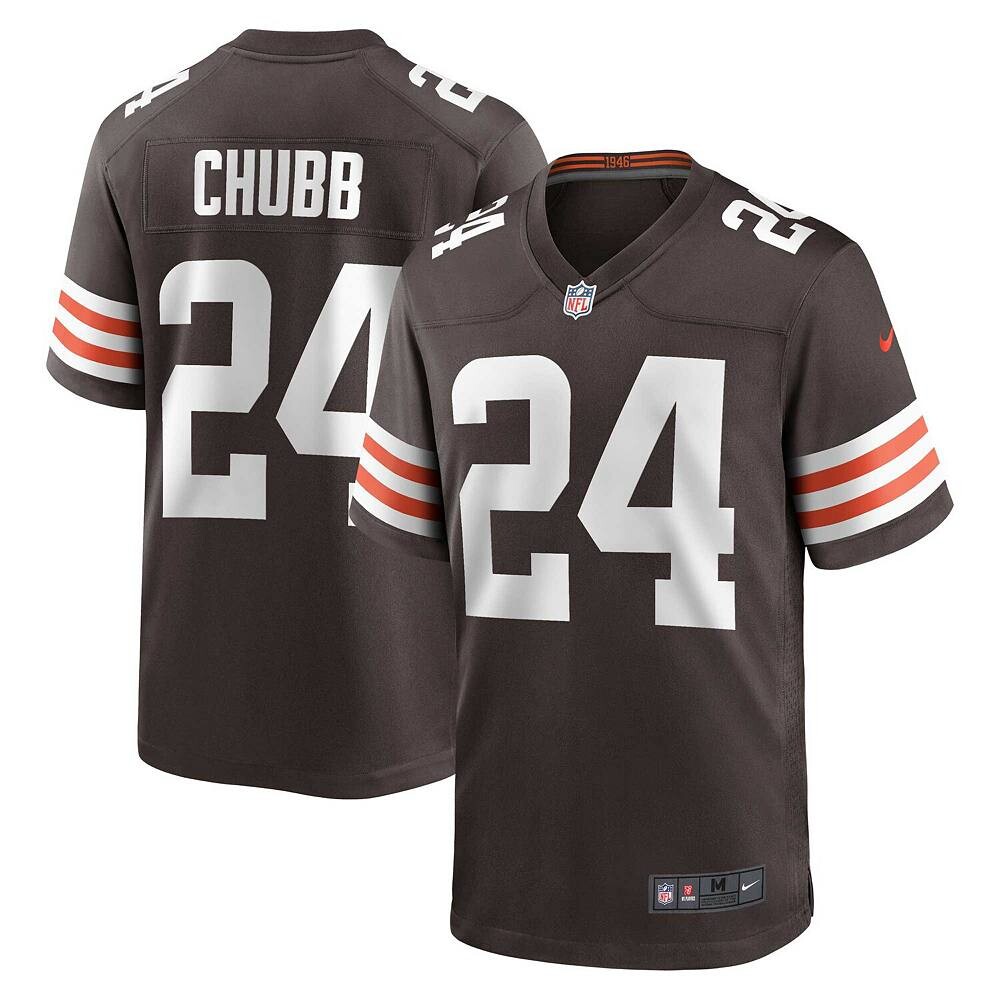 

Мужское игровое джерси Nike Nick Chubb Brown Cleveland Browns, цвет Brn Brown