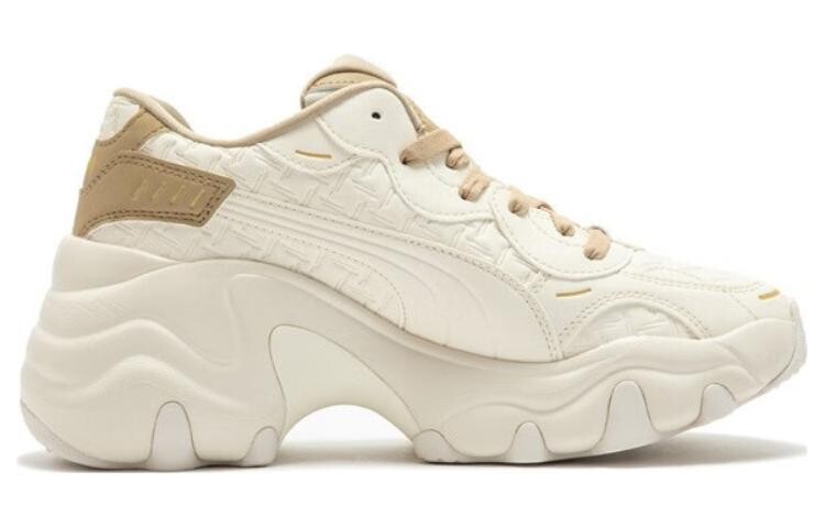 Женские кроссовки на танкетке Puma Pulsar на массивной танкетке, White/Brown — фото 2