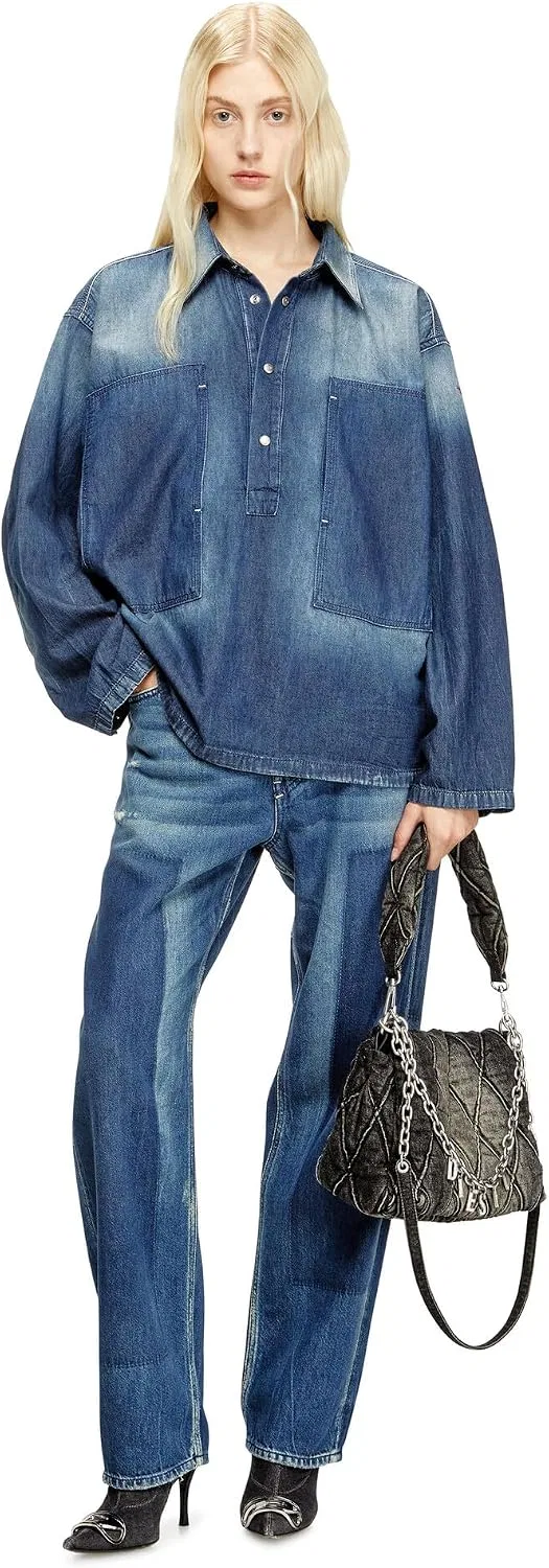 Джинсовая рубашка с аппликациями DE-PRISS, Diesel, indigo blue — фото 2