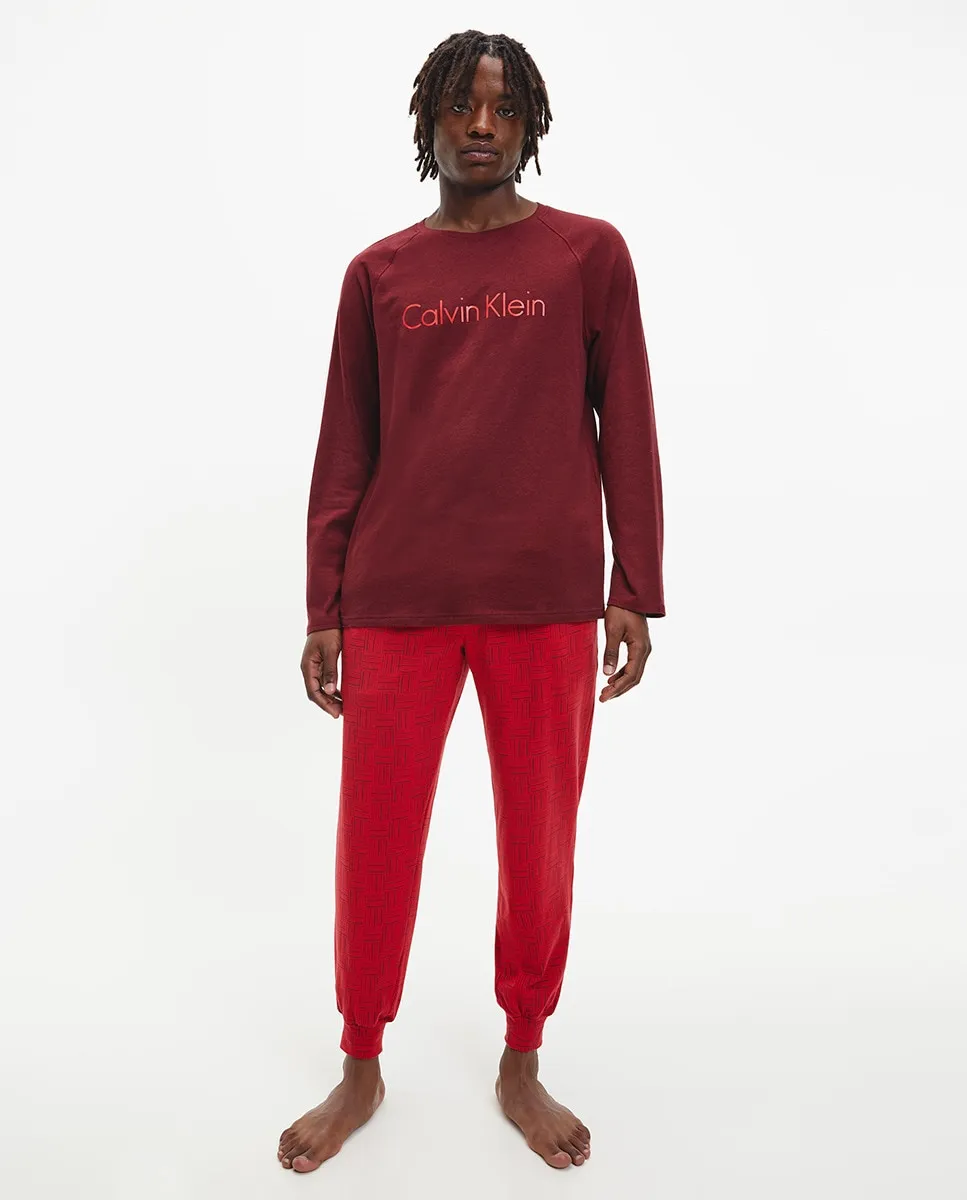 

Мужской пижамный комплект с брюками Calvin Klein, красный