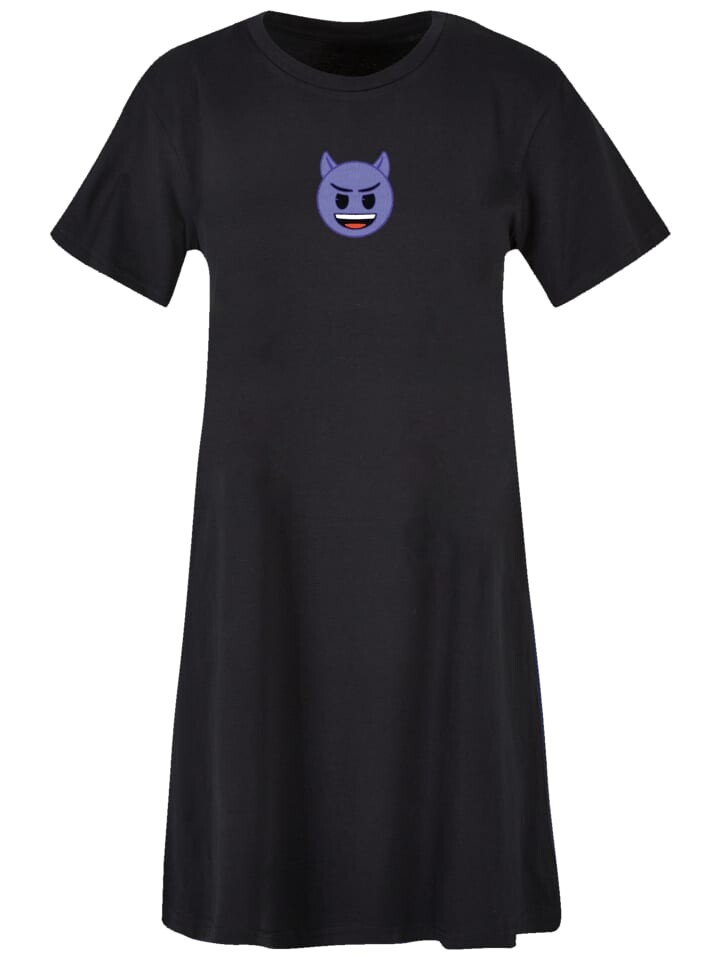 

Футболка F4NT4STIC Kleid emoji couture evil smiling purple face, черный