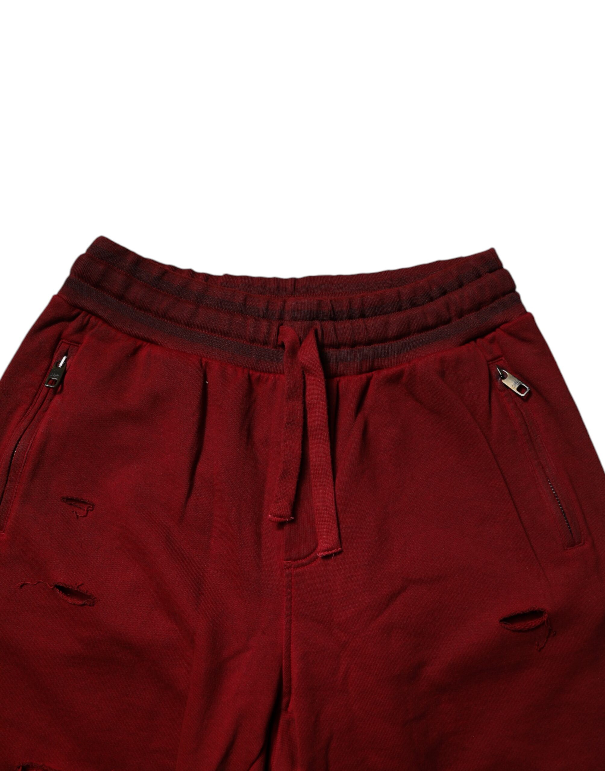 Шорты-бермуды Maroon Rip Style Sweatshorts Dolce & Gabbana, бордовый — фото 4