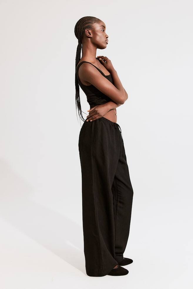 

Брюки из смесового льна H&M, черный
