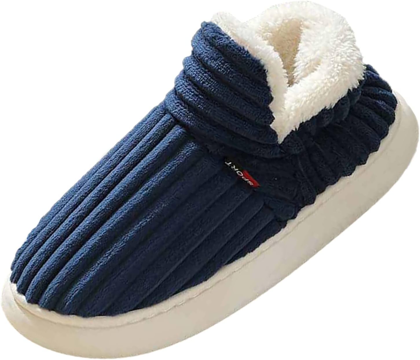 

Мужские пушистые домашние тапочки из пеноматериала с эффектом памяти, с подкладкой из искусственного меха, нескользящие, для дома Generic, A06navy