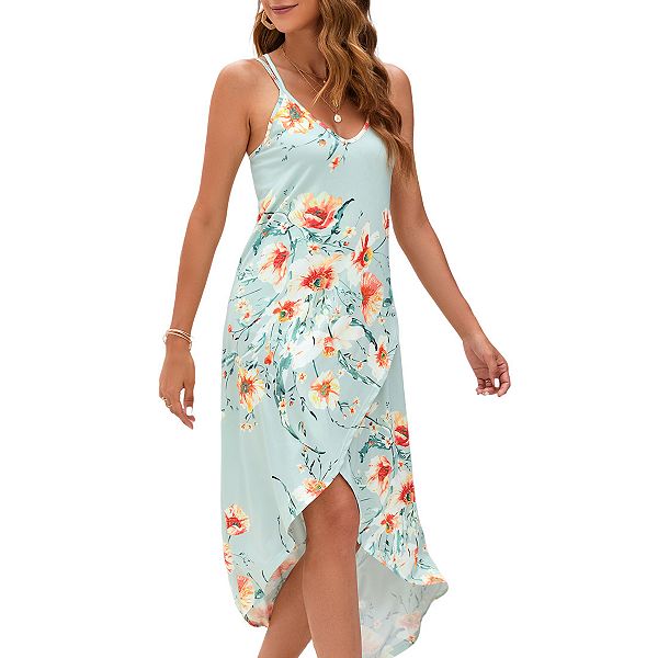 

Женское платье миди с V-образным вырезом и цветочным принтом Clearflower, Green Floral