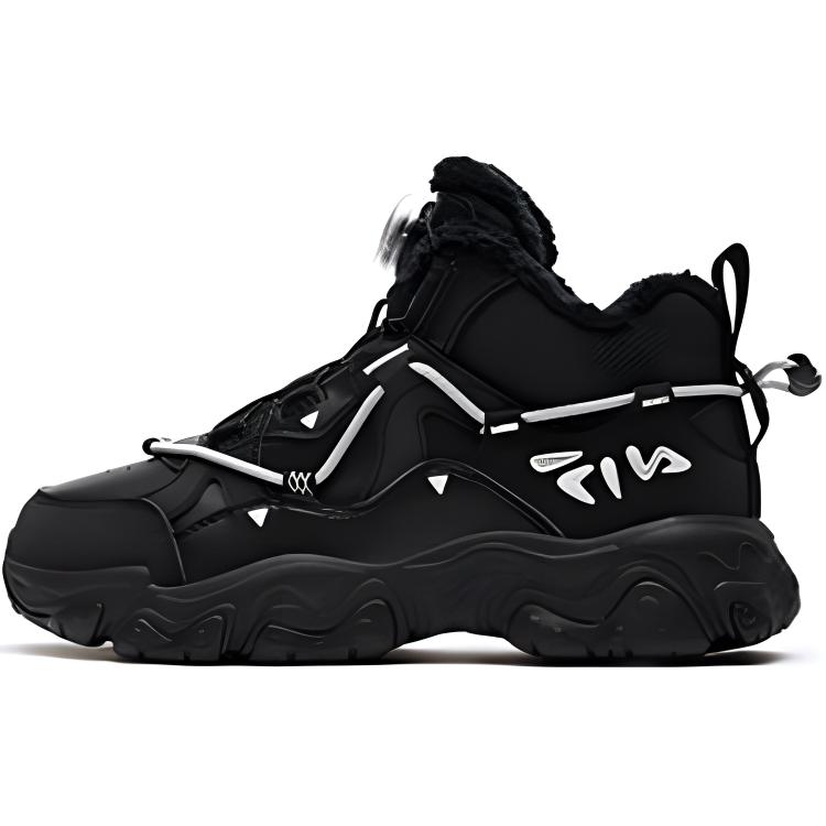

FILA KIDS Противоскользящие утепленные полувысокие детские повседневные кроссовки черные