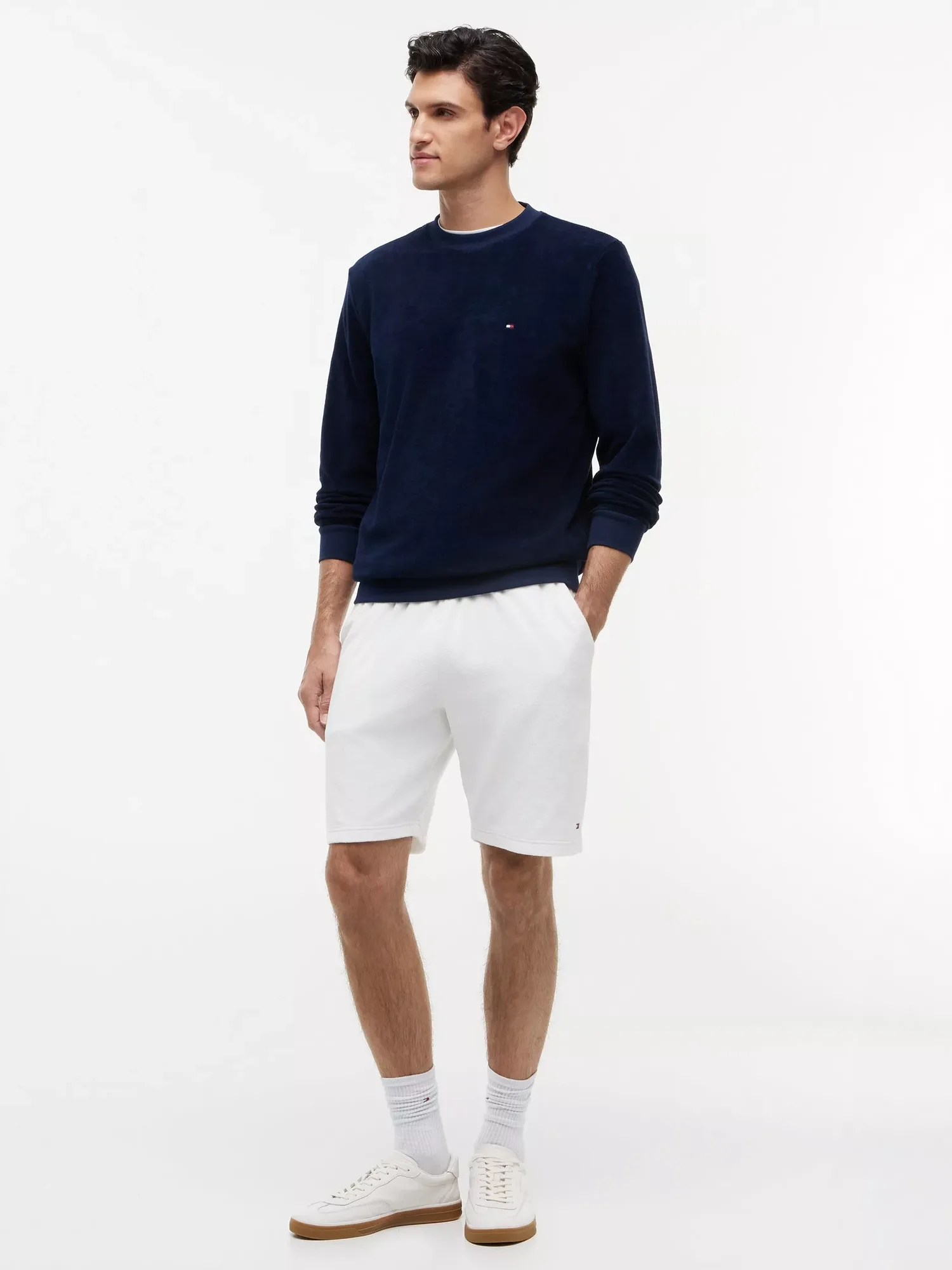 Кожаные кроссовки на шнуровке, белые Tommy Hilfiger — фото 2