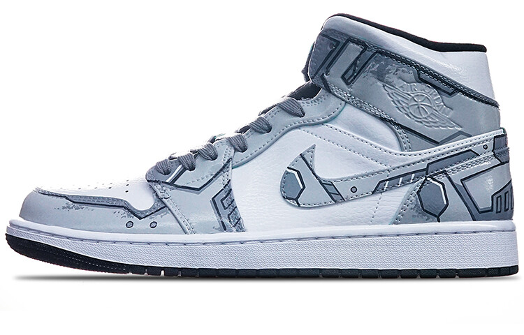 

Кроссовки Air JORDAN 1 Vintage Basketball Shoes Men Mid-Top Gray White