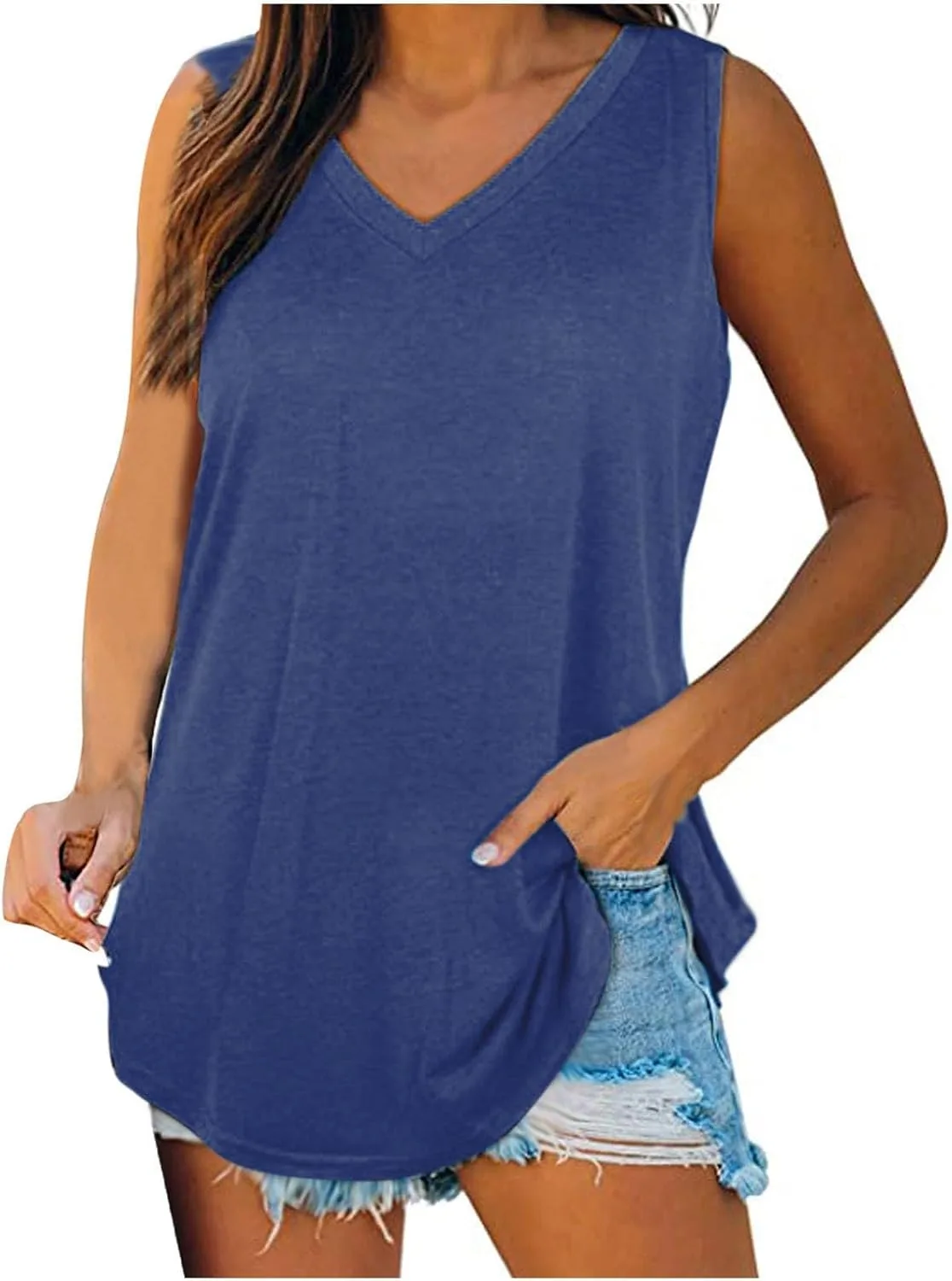 

Женская майка с V-образным вырезом Casual OSFVNOXV