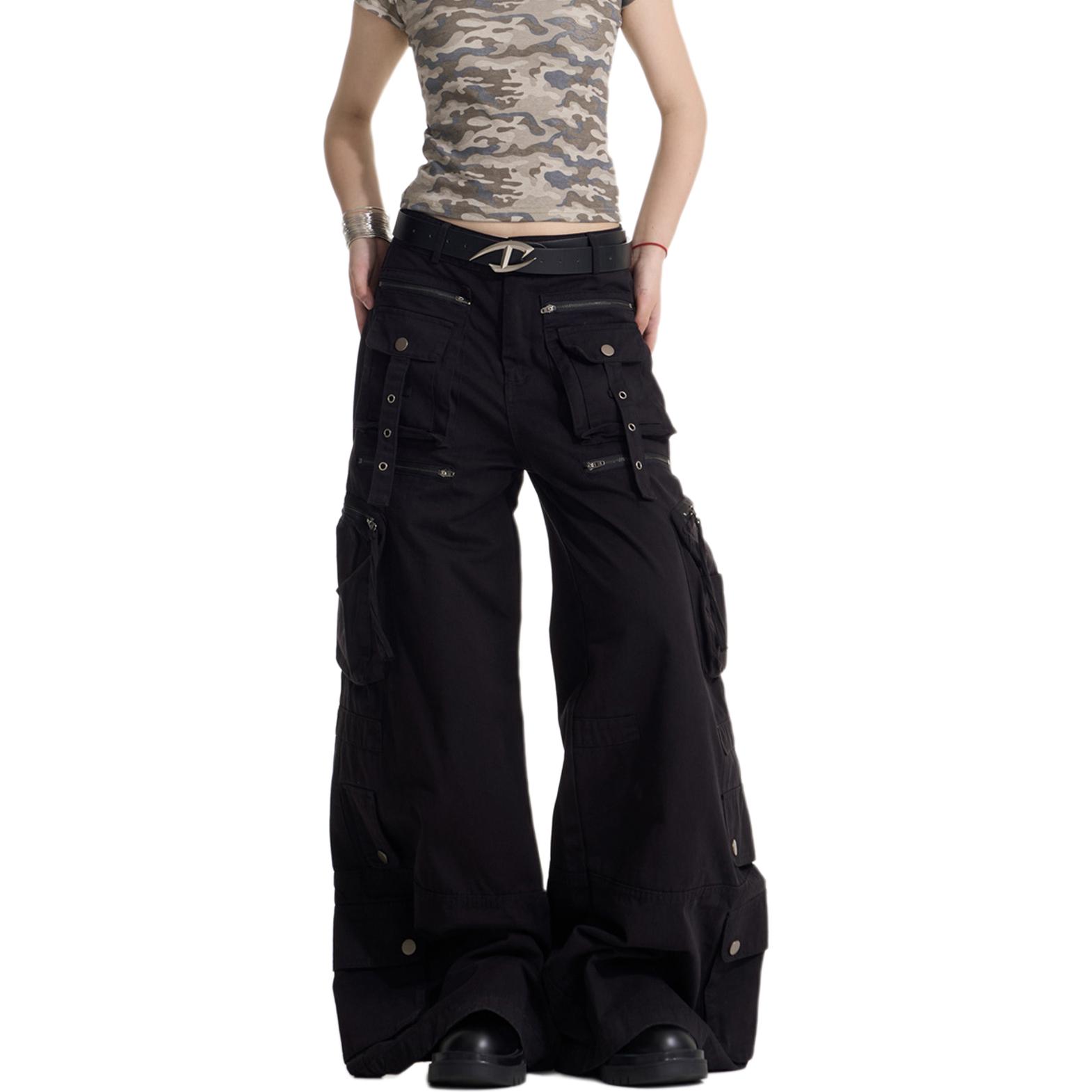 

NEVER RULE Повседневные брюки Unisex Black Moderate Wide Leg