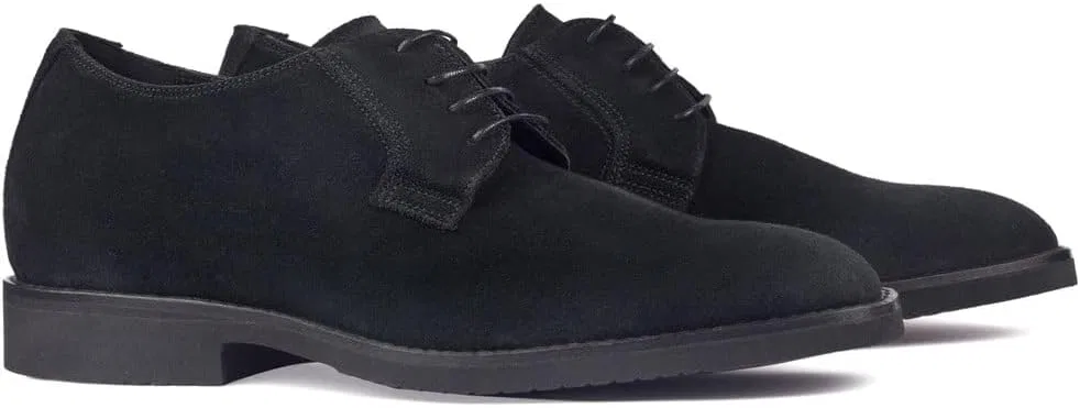 Мужские туфли MASALTOS Lift Shoes с невидимым каблуком, увеличивающие рост до 7 см. Модель Lawson, Black