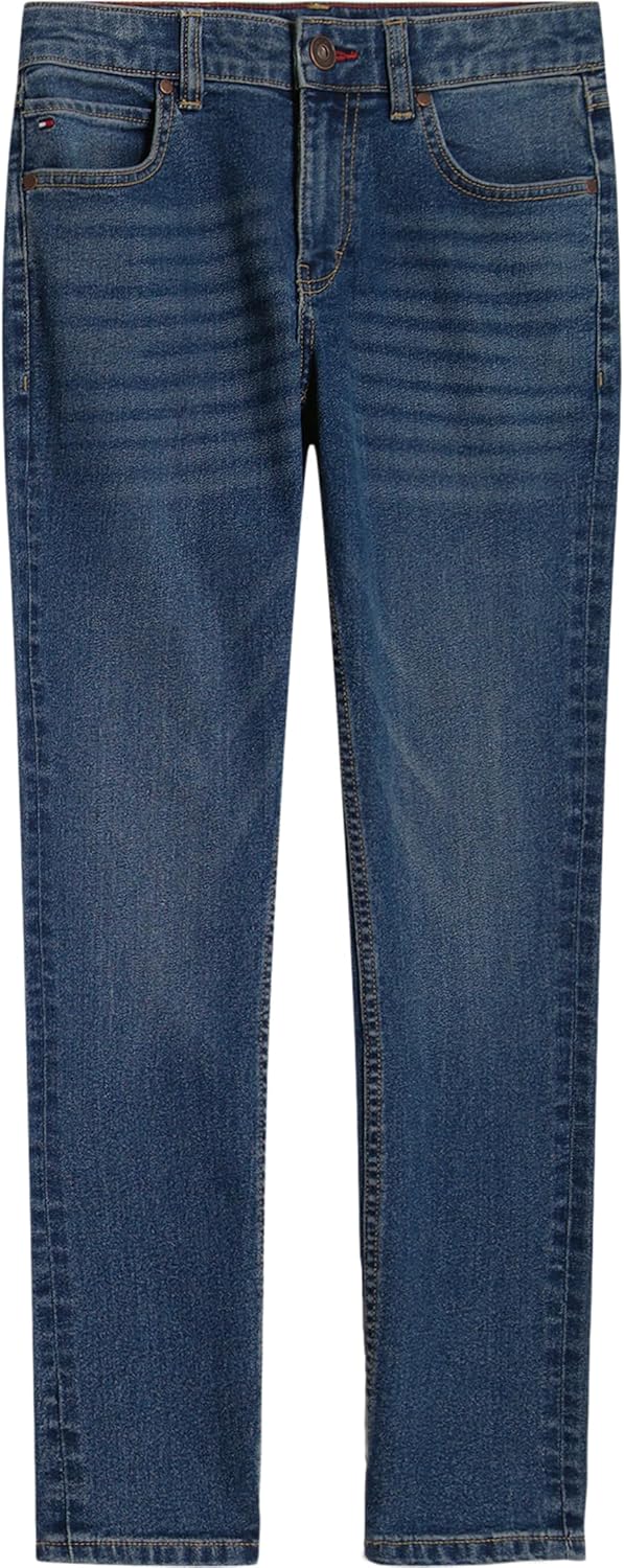 

Джинсы Tommy Hilfiger Boys' Legacy с пятью карманами, эластичные, узкие, прямого покроя, Classic Sterling