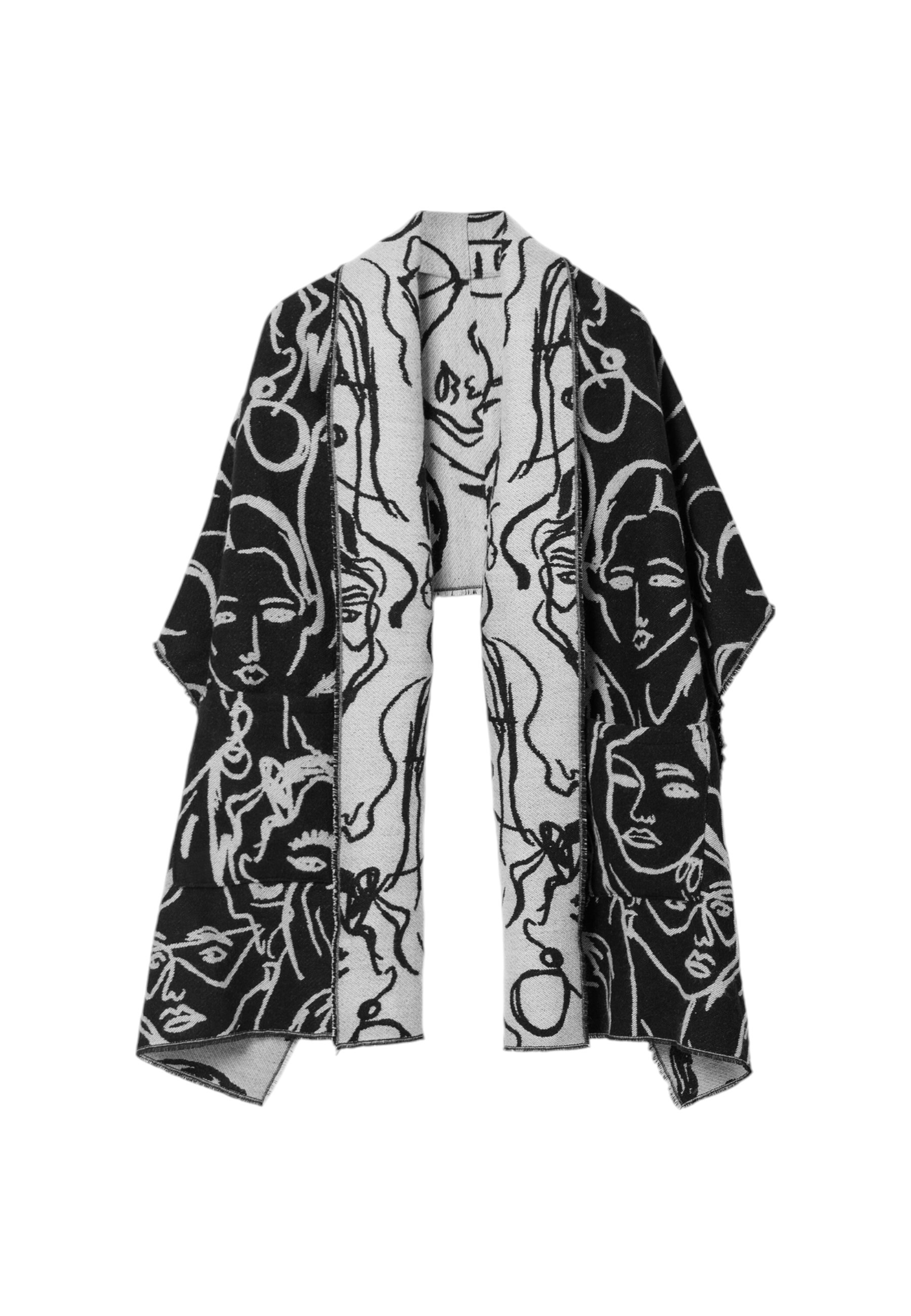 

Пальто-шаль Desigual с узором, черный
