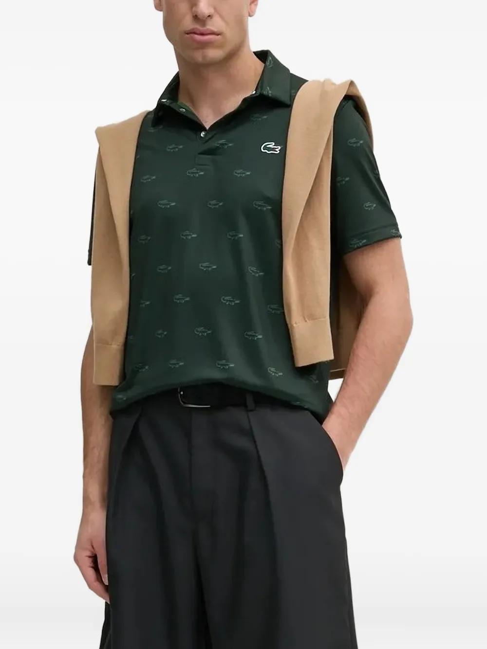 

Рубашка поло с принтом Lacoste, зеленый