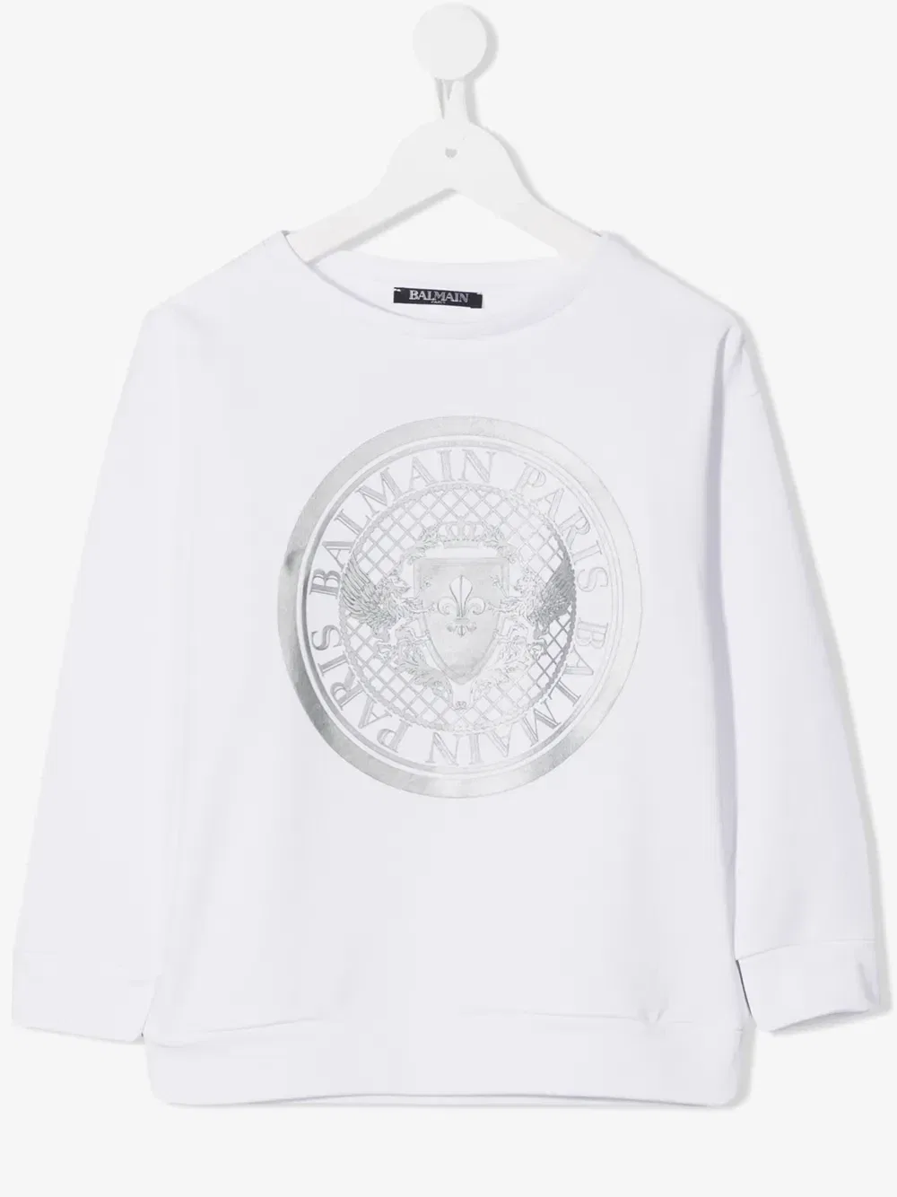 Толстовка с принтом логотипа Balmain Kids, белый