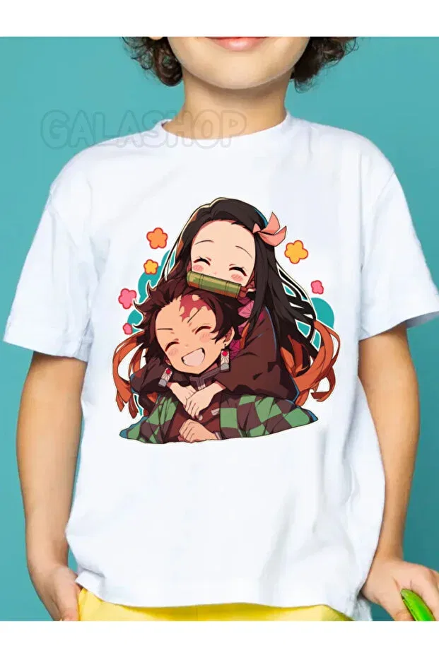 Детская футболка для девочек с принтом Demon Slayer Galashop, White
