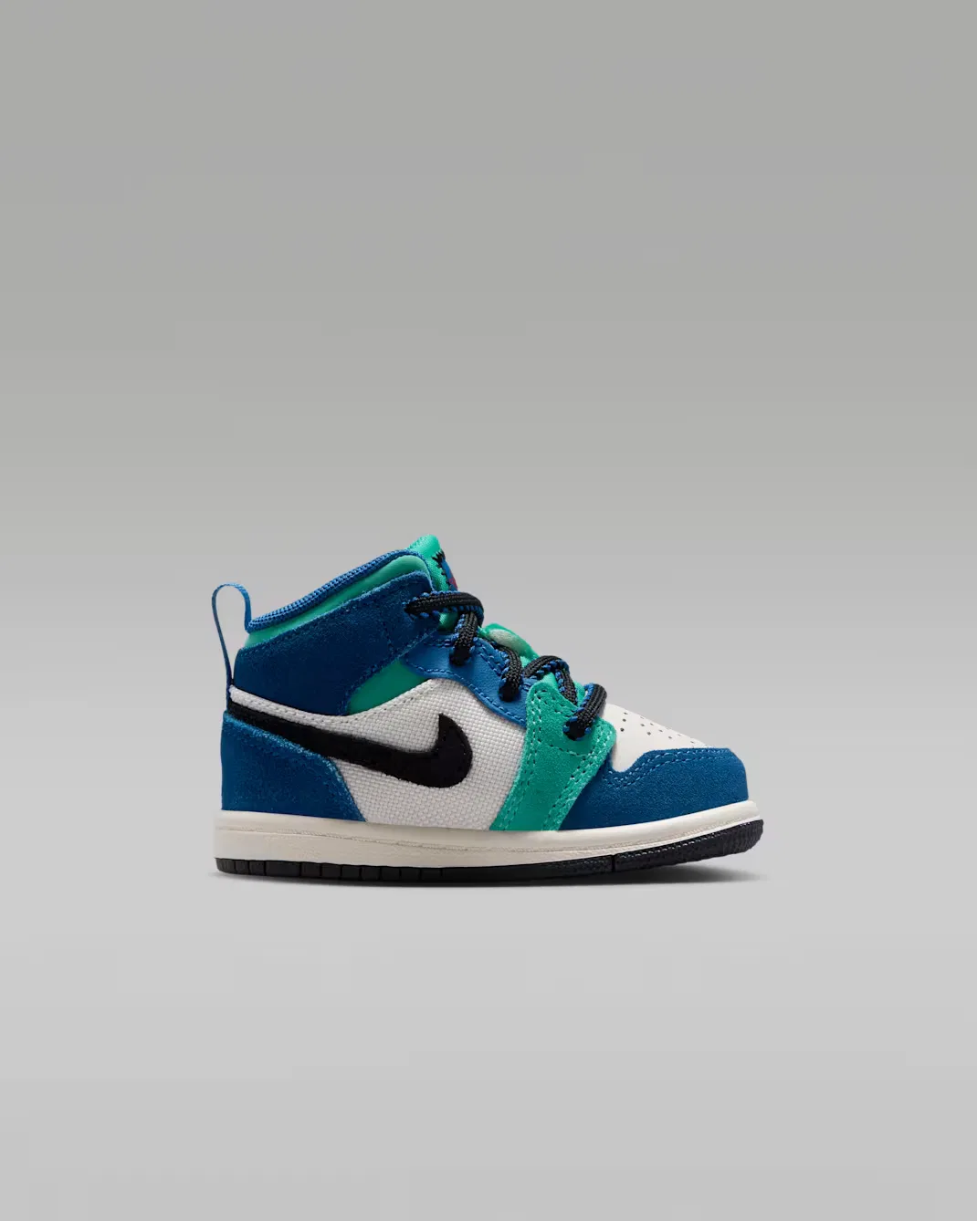 Детская/подростковая обувь Jordan 1 Mid SE, Chalk/True Blue/Kinetic Green/University Red — фото 3