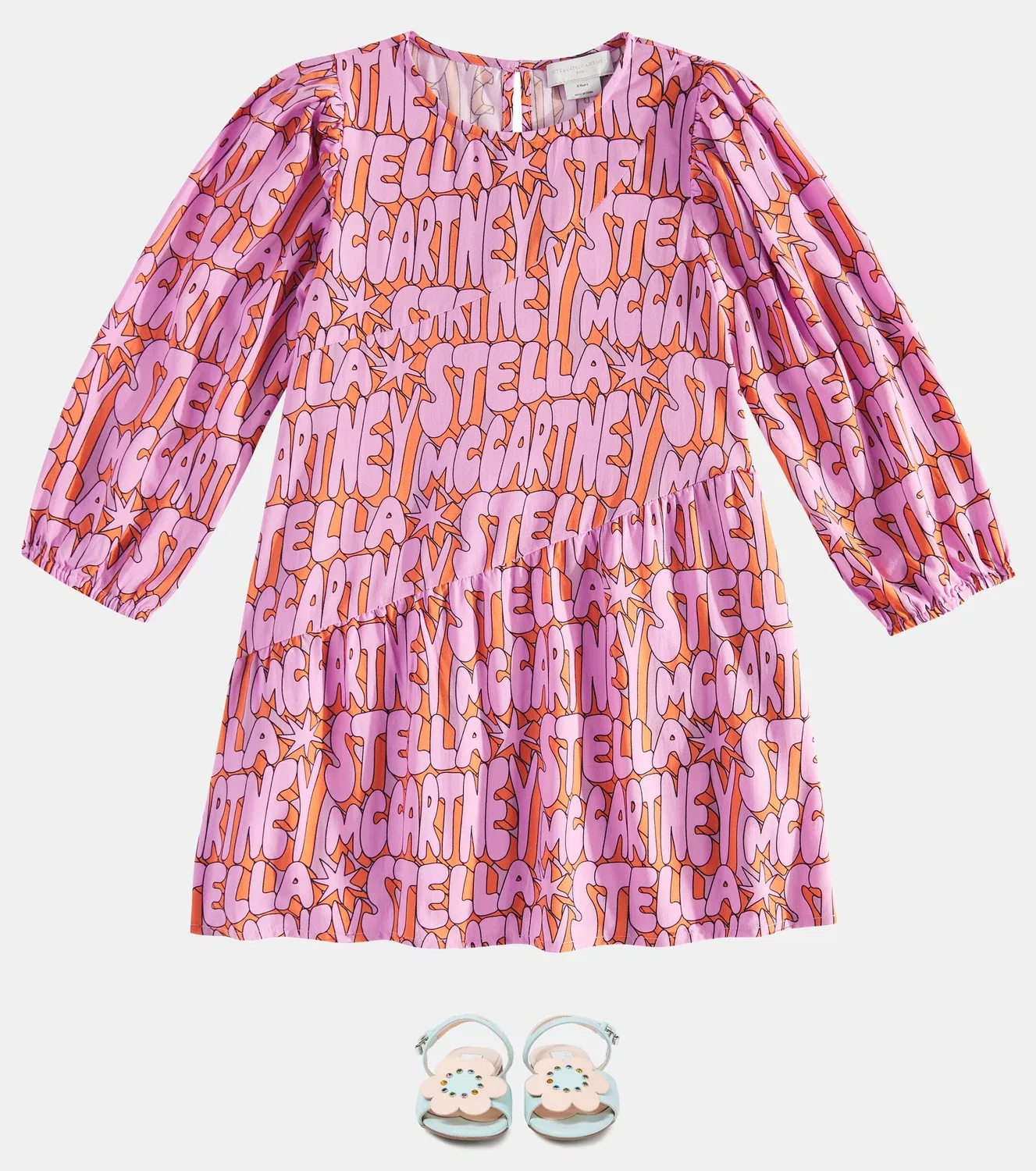 Платье с логотипом Stella McCartney Kids, розовый — фото 2