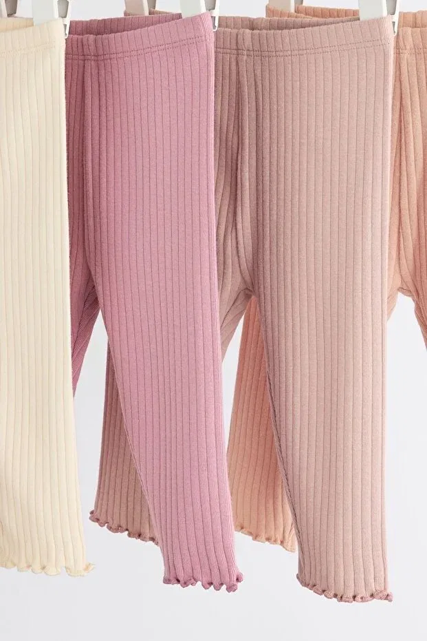 Детские леггинсы хлопковые комплект 4 шт Next Baby, Pink — фото 3