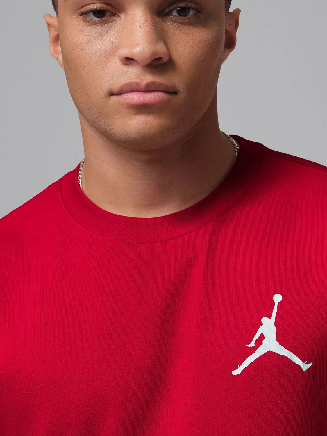 Футболка хлопковая Jumpman Small Logo Jordan, красный/белый — фото 4