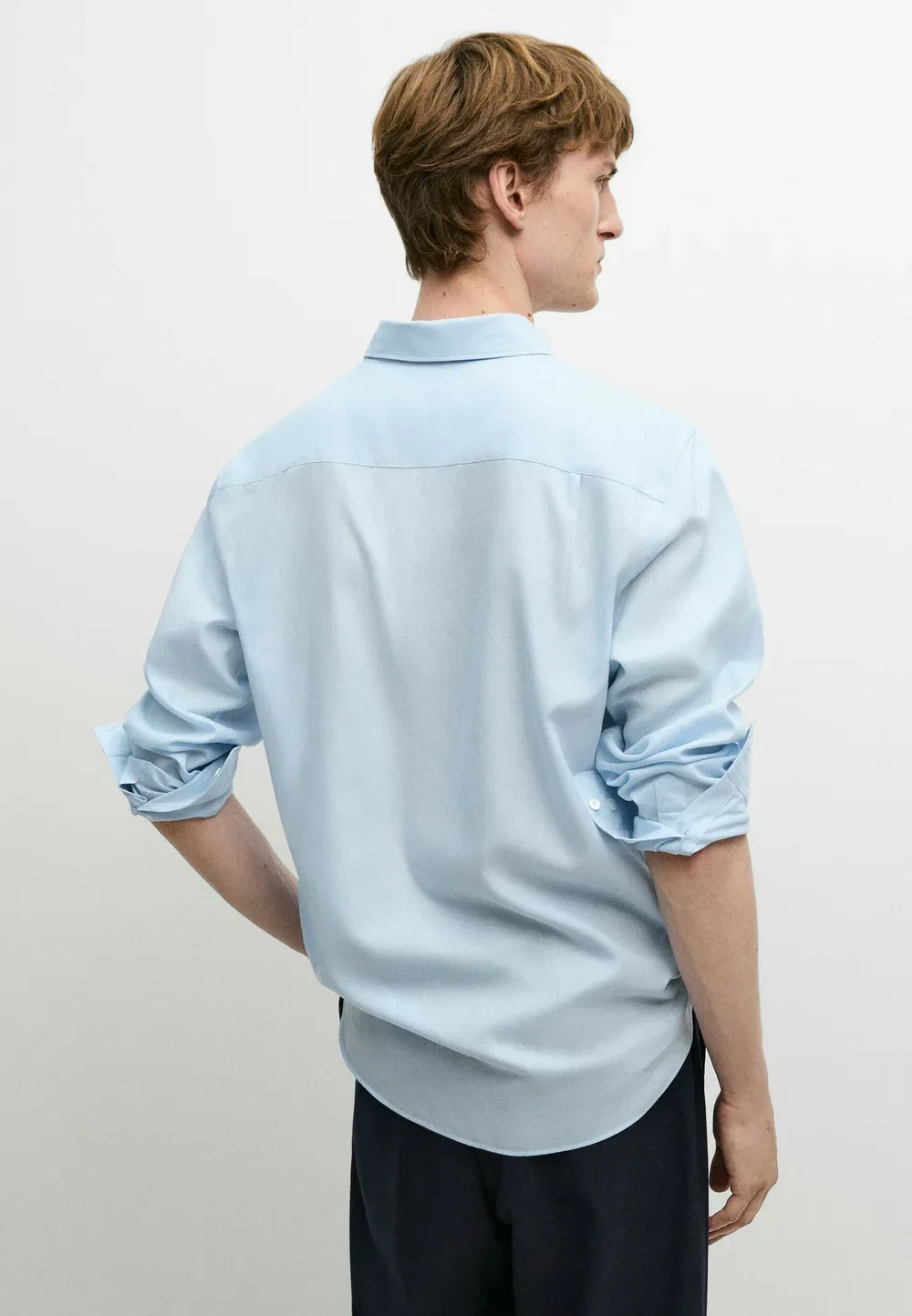 Рубашка Massimo Dutti, Light-Blue Denim — фото 3