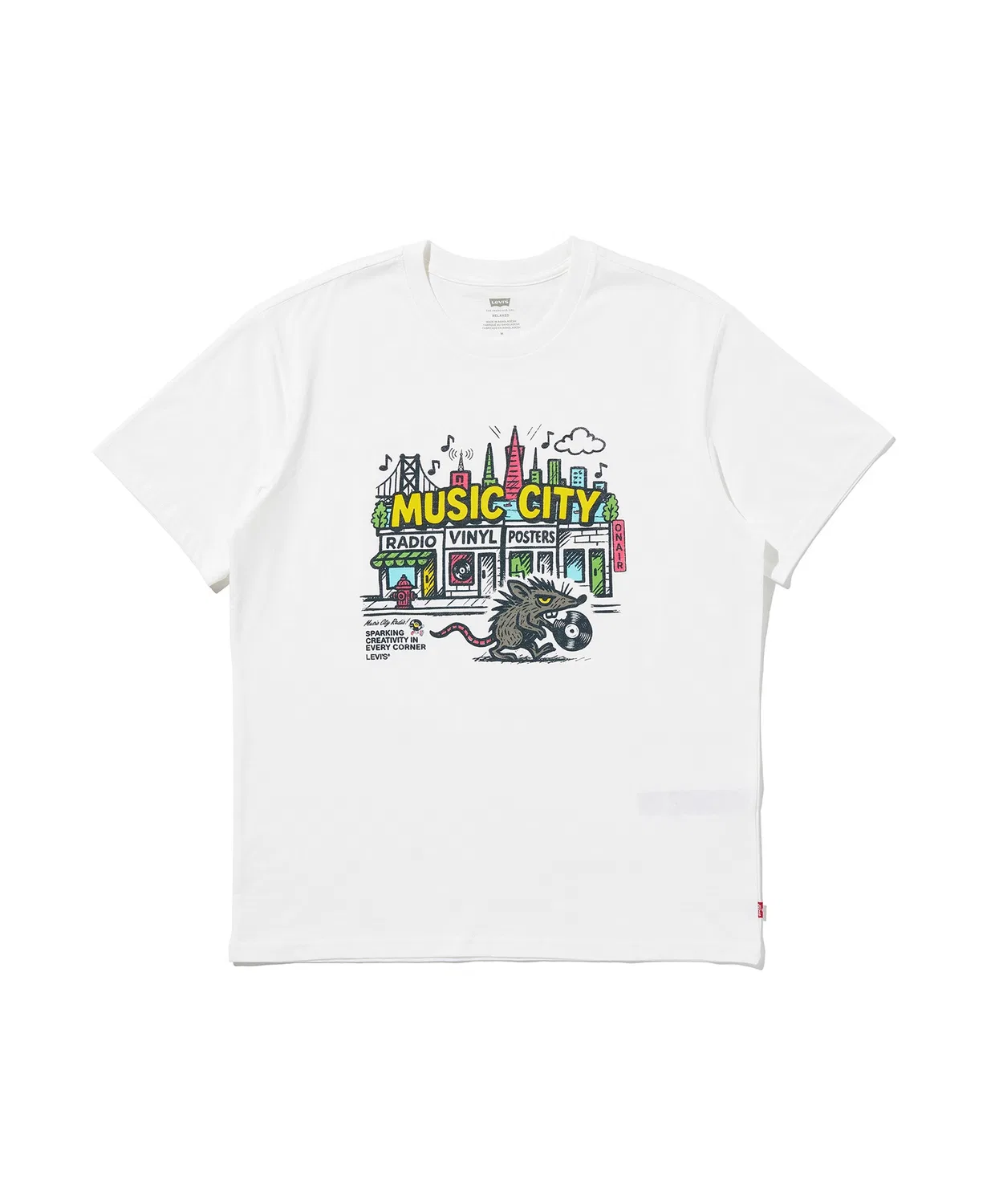 Мужская футболка с коротким рукавом, свободного кроя Levi's, White — фото 4