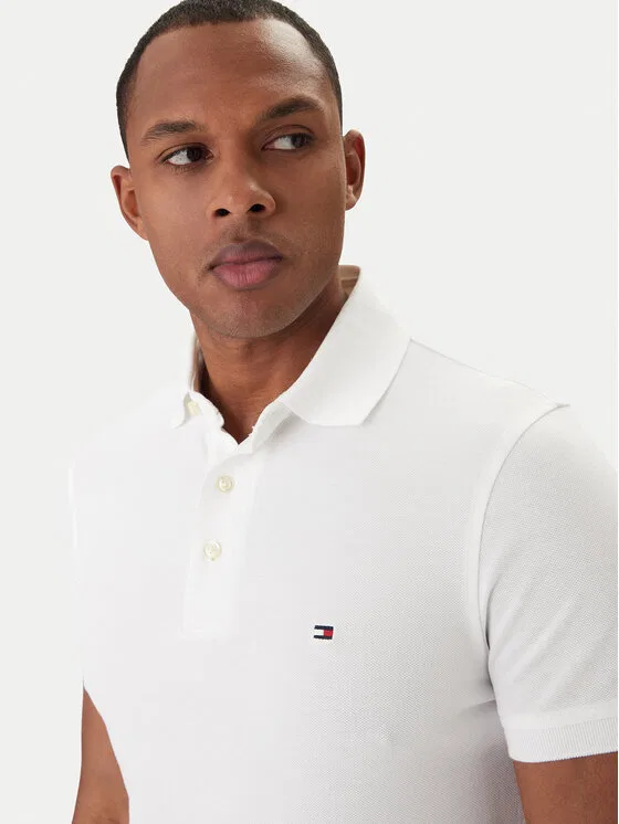 Поло slim fit Tommy Hilfiger, белый — фото 4