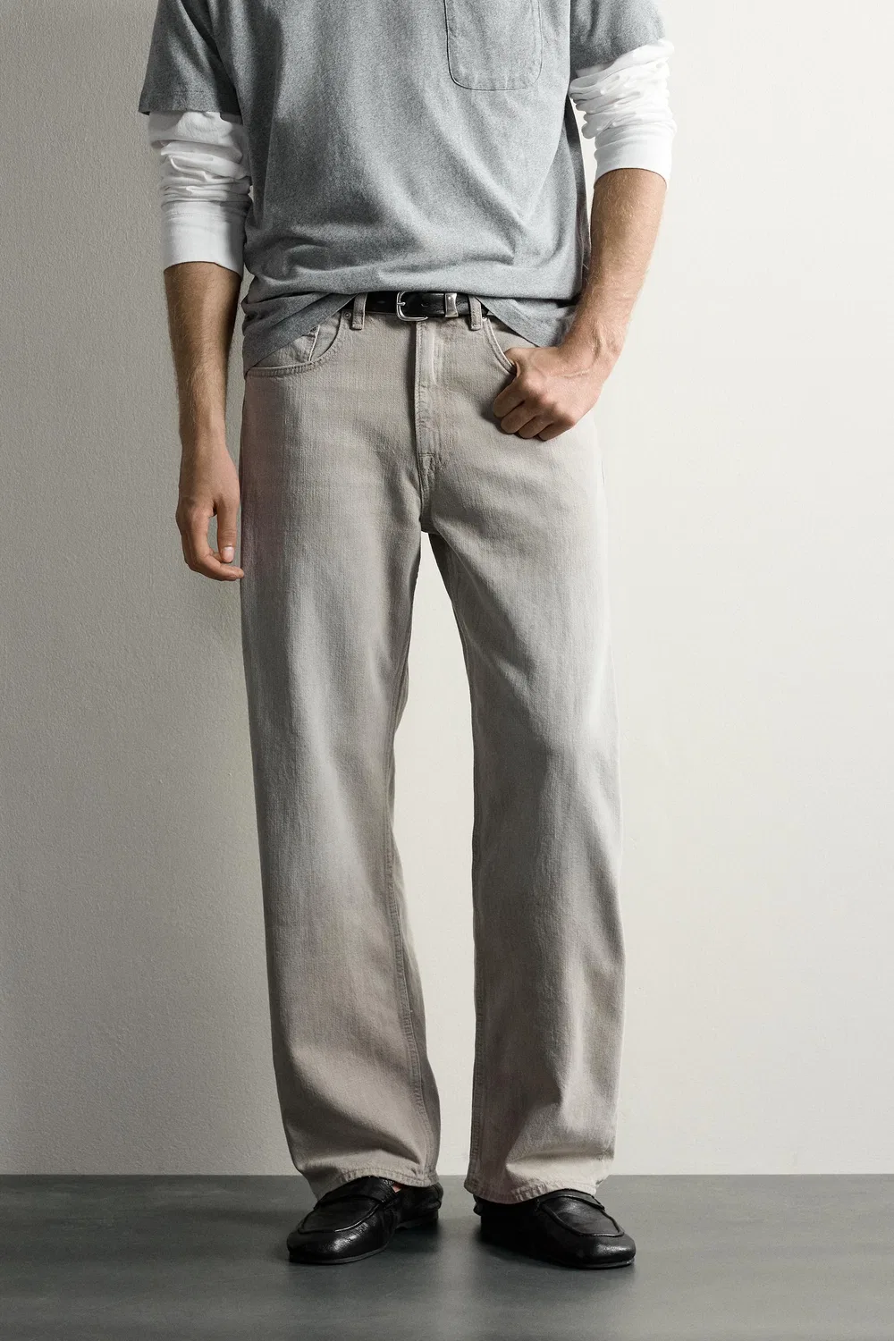 Джинсы свободного кроя ZARA, Grey — фото 2