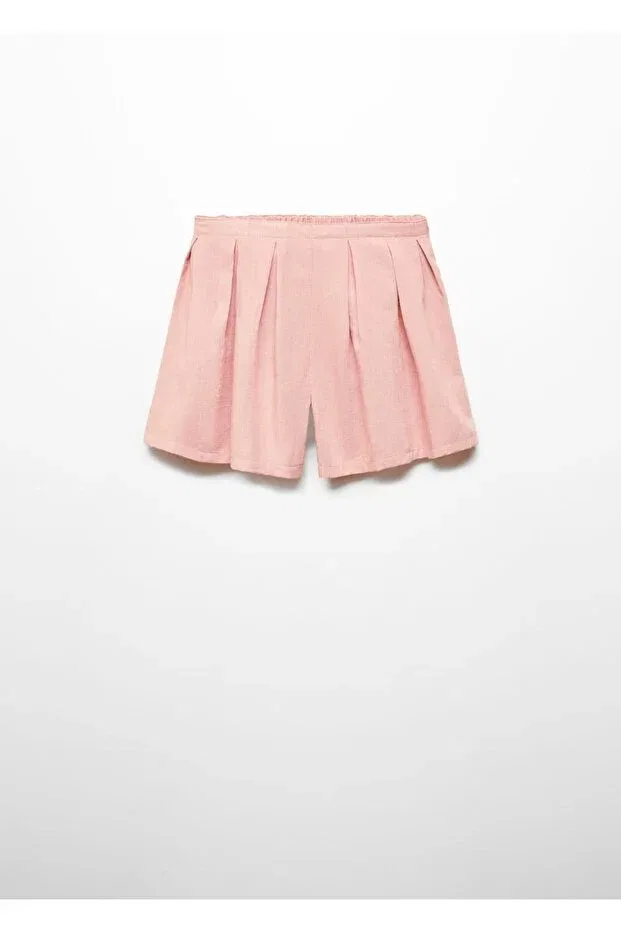 Детские шорты для девочек хлопковые Mango Kids, Pink — фото 3