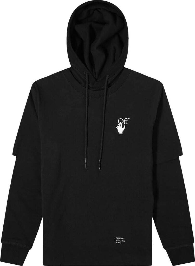 

Худи Off-White Caravaggio Arrow DBL Sleeve Hoodie 'Black', черный