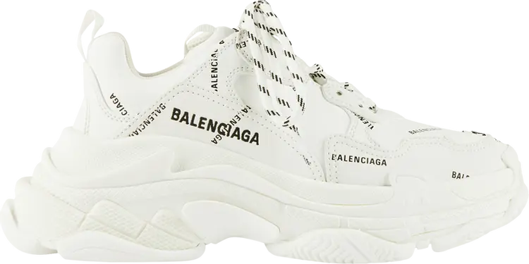 Кроссовки Balenciaga Wmns Triple S Sneaker All Over Logo - White, белый