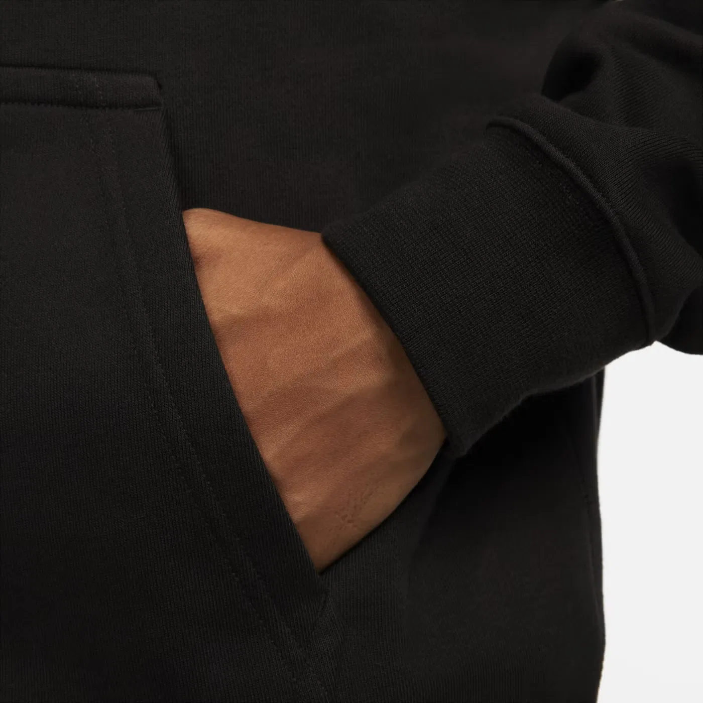 Худи на молнии с полной застежкой Solo Swoosh Nike, черный — фото 3