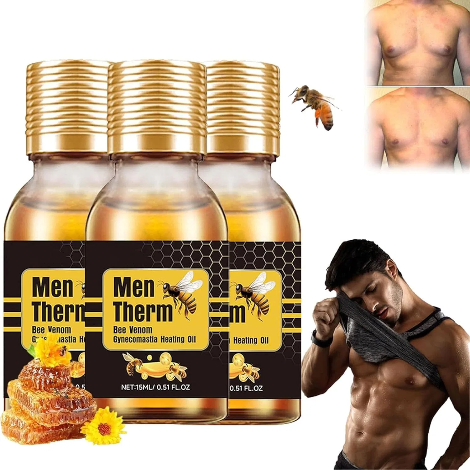 Масло для груди Bee Venom, Generisch, 3 шт, 15 мл
