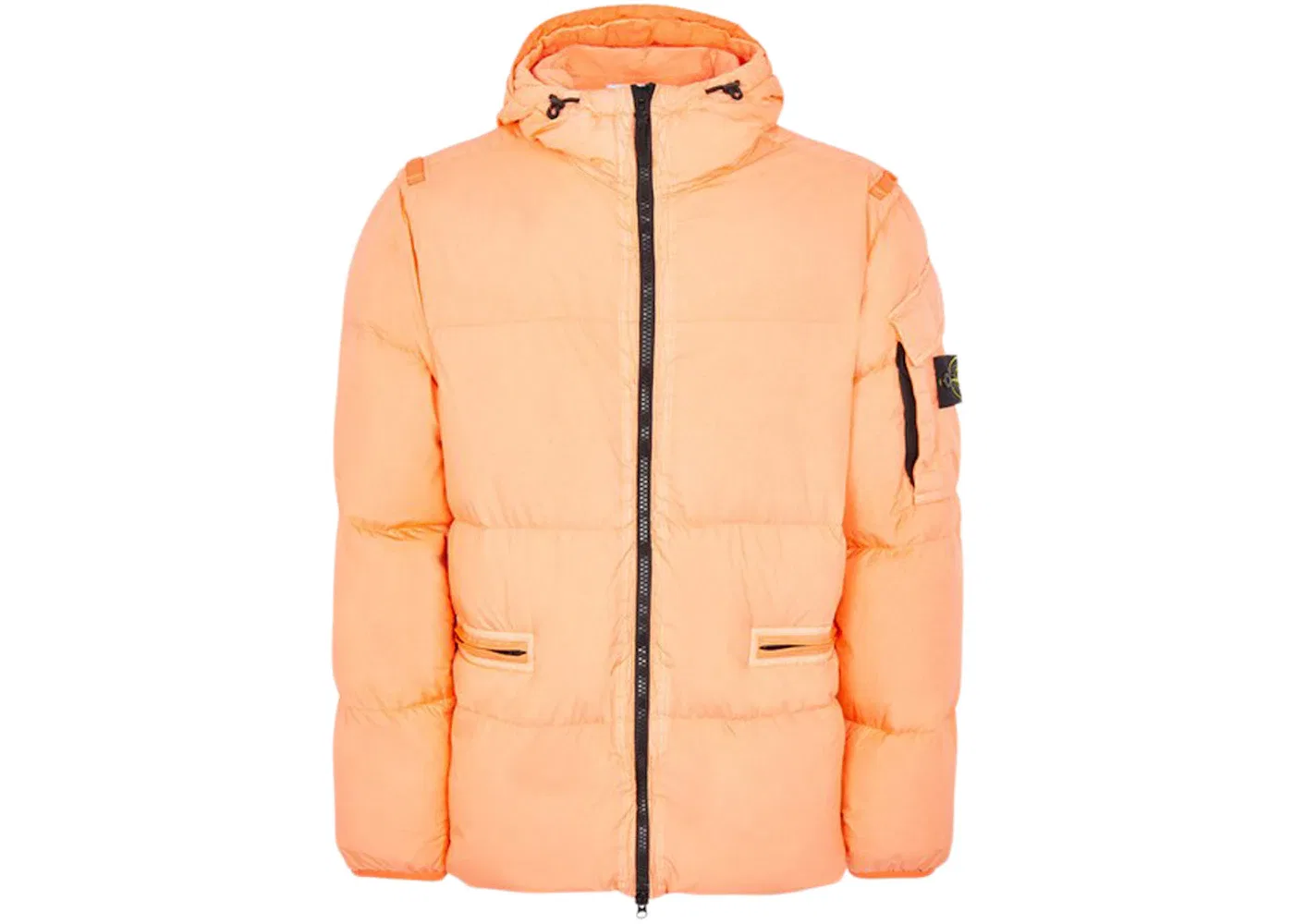 Мужская куртка из жатой ткани р-найлон с принтом Stone Island, Peach