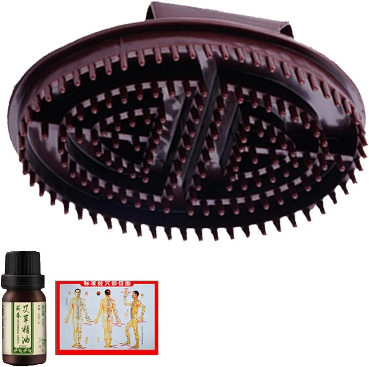 Массажная щетка для меридианов, с 5 мягкими щетинками, ABS, 200 г, Meridian Brush Generisch